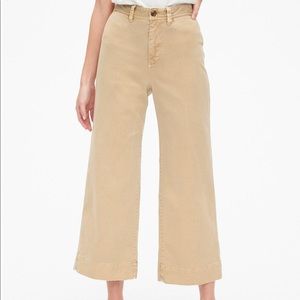 Gap Wide-Leg Cropped Khaki Pants